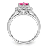 Sterling Silver Rhodium-plated Pink Tourmaline Ring